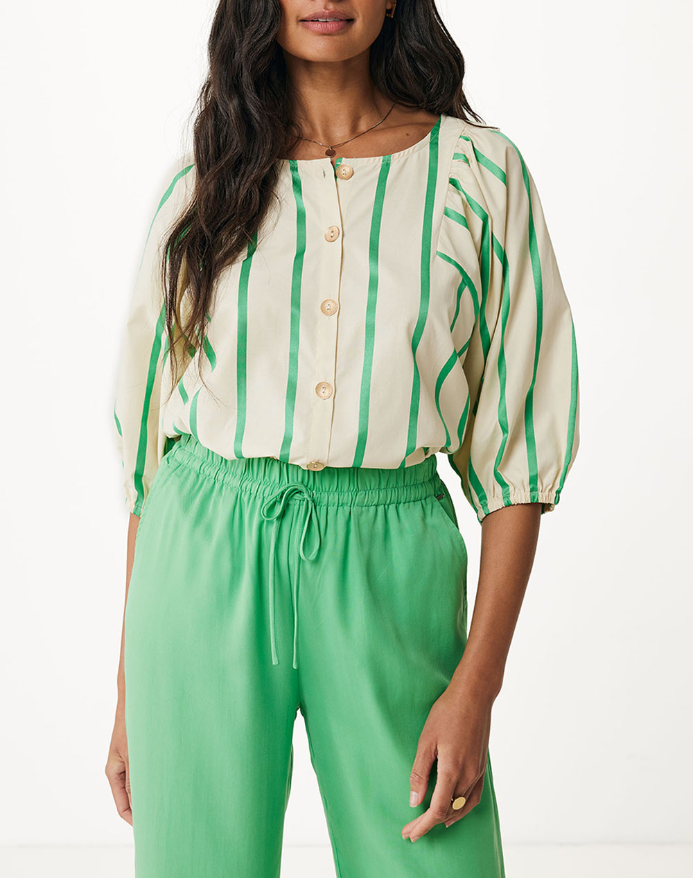 MEXX Blouse with puffer sleeves