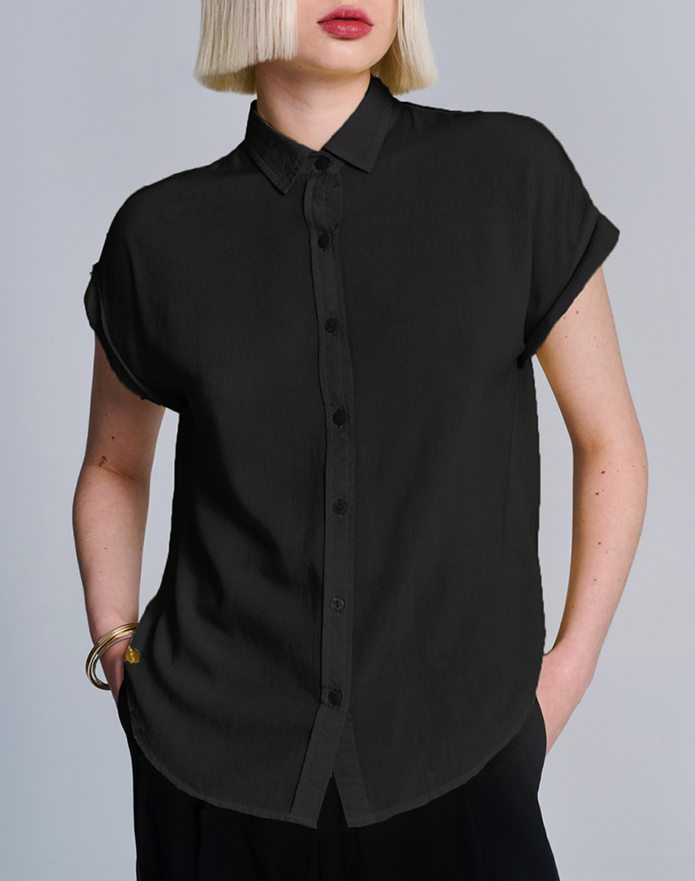 STAFF Lina short sleeve shirt 62-201.051-Ν0090 Black