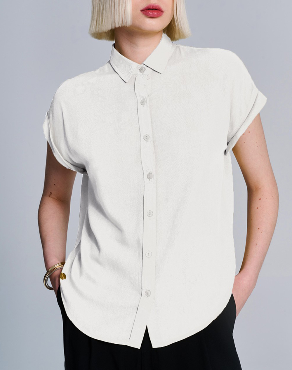 STAFF Lina short sleeve shirt 62-201.051-Ν0010 White