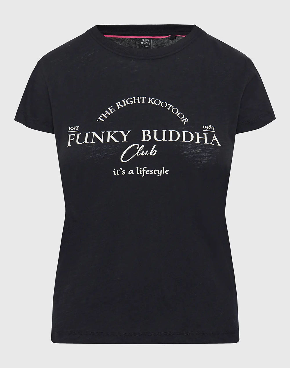 FUNKY BUDDHA Γυναικείο t-shirt με Funky Buddha τύπωμα FBL009-162-04-BLACK Black