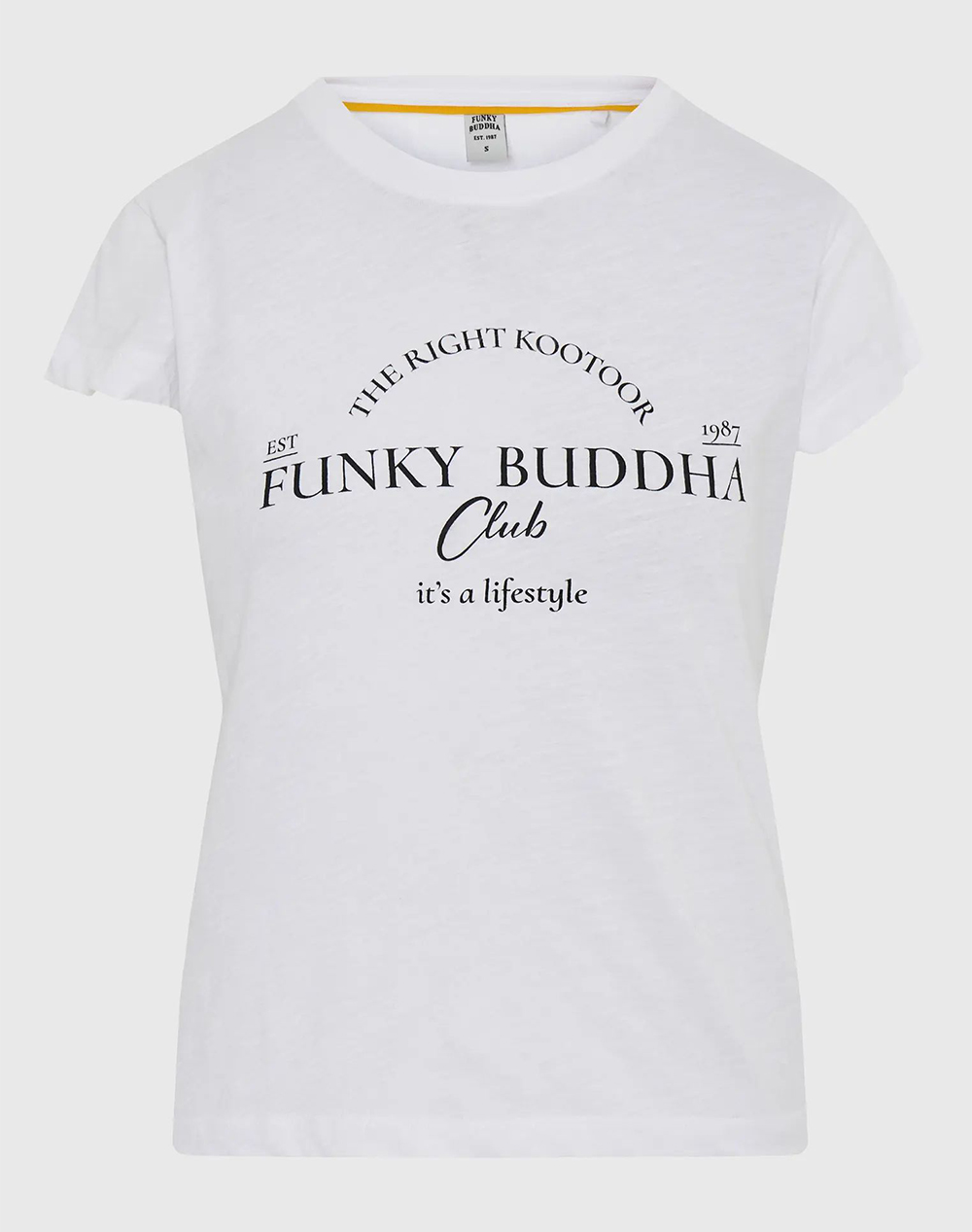 FUNKY BUDDHA Γυναικείο t-shirt με Funky Buddha τύπωμα FBL009-162-04-WHITE White