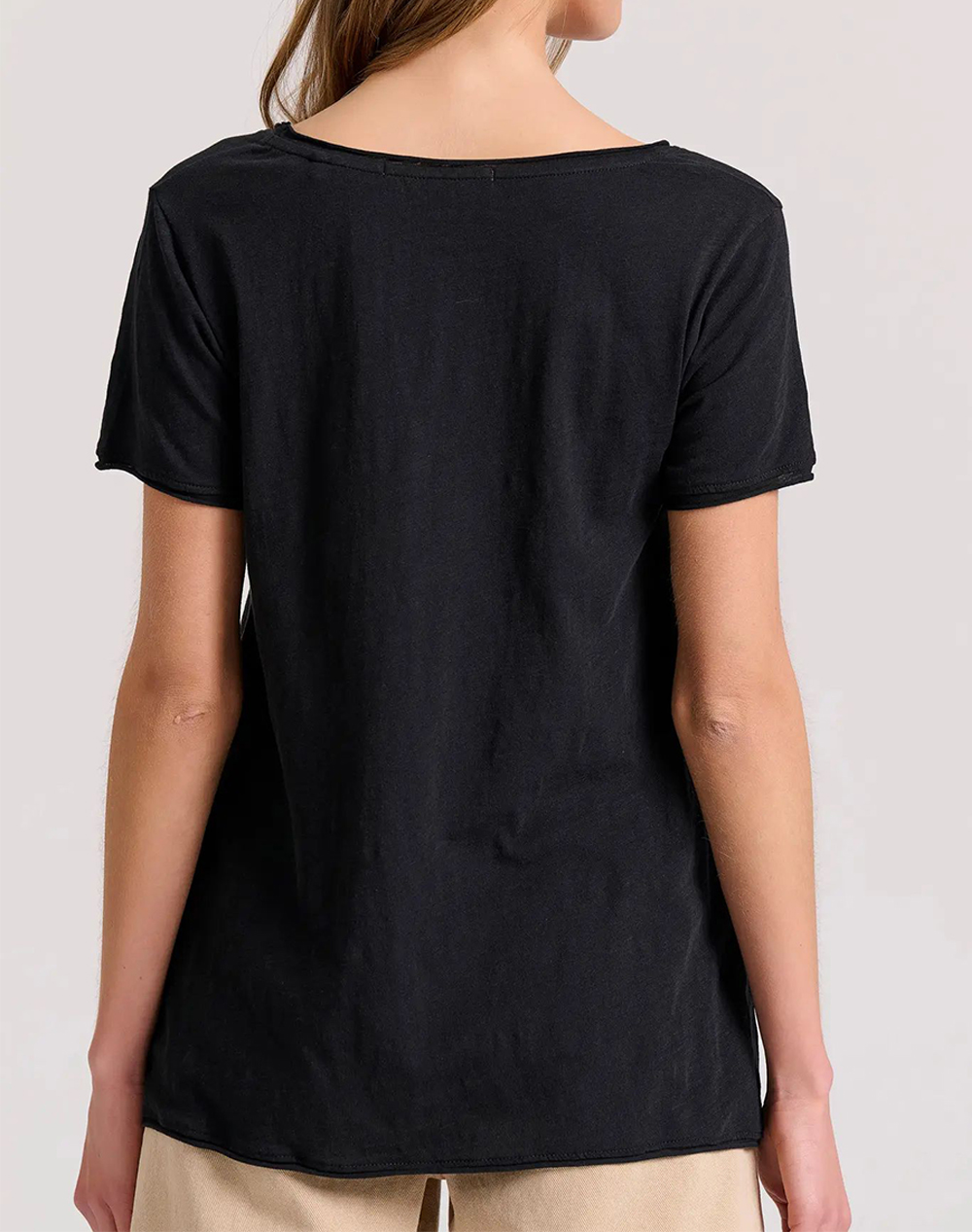 FUNKY BUDDHA Γυναικείο V-neck μονόχρωμο t-shirt - The essentials
