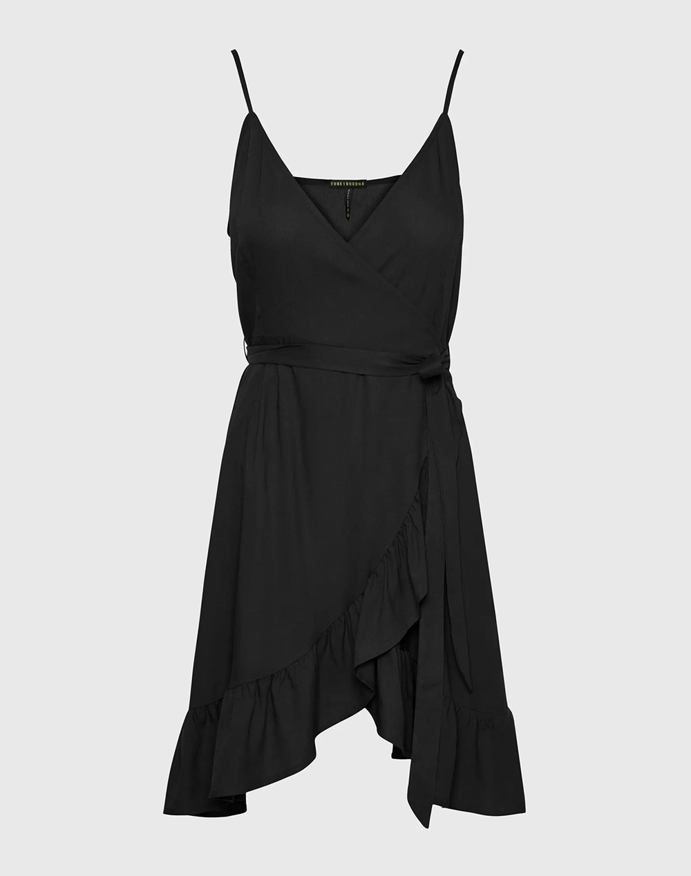 FUNKY BUDDHA Mini κρουαζέ φόρεμα με βολάν FBL009-103-13-BLACK Black 3810TFUNK4200157_2813
