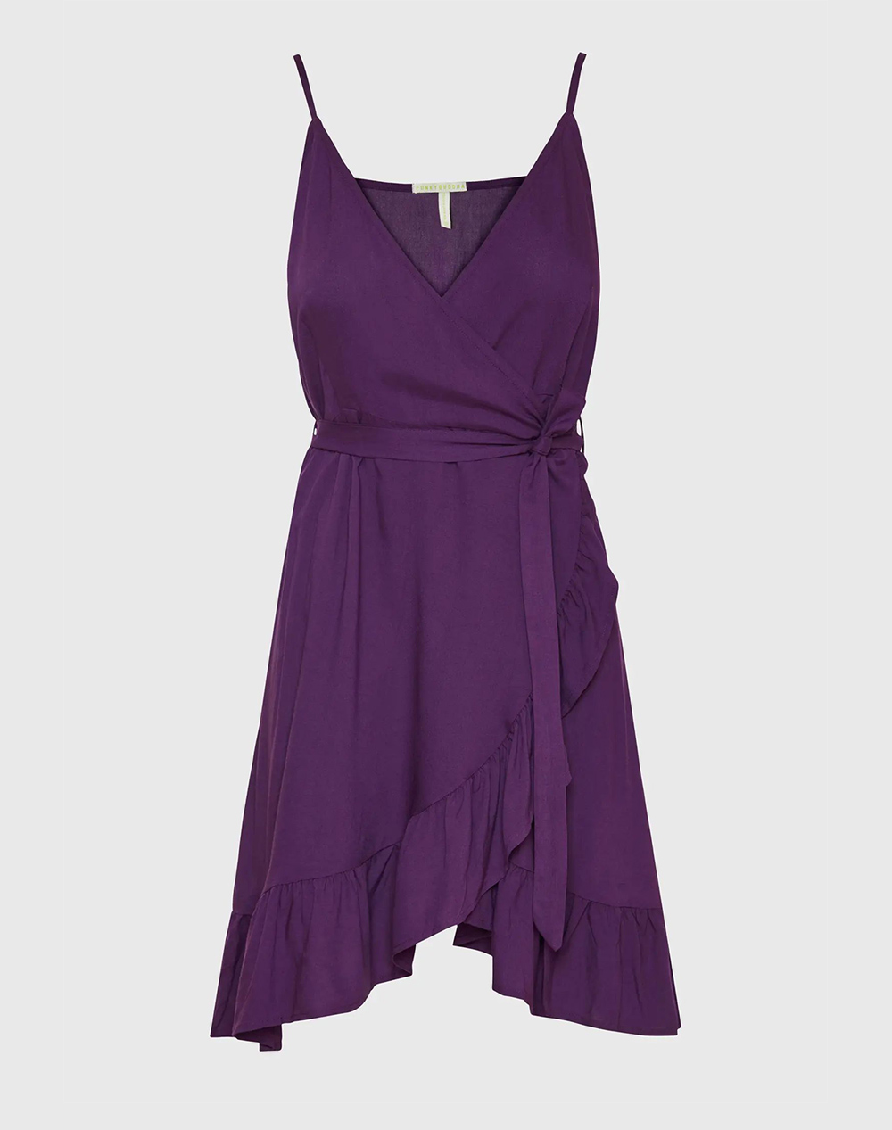FUNKY BUDDHA Mini κρουαζέ φόρεμα με βολάν FBL009-103-13-SPARKLING GRAPE Purple