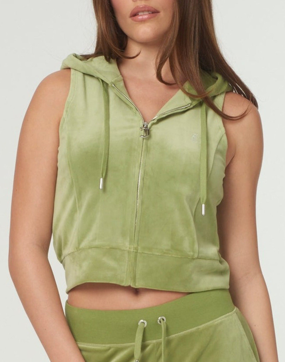 JUICY COUTURE GILLY VELOUR GILET JCWGL23308-336 Olive
