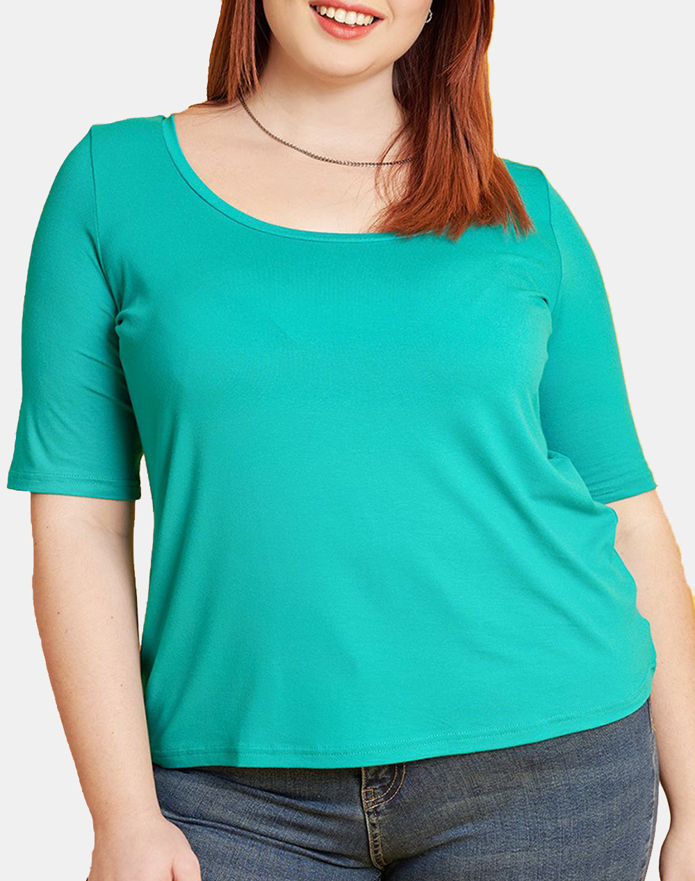 PARABITA Μπλούζα basic απλή λαιμόκοψη βικσόζη λύκρα 002410105478-ΠΡΑΣΙΝΟ Green