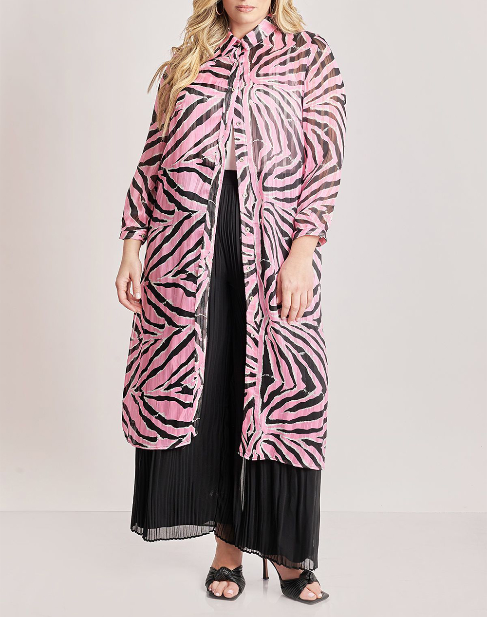 PARABITA Φόρεμα πουκαμίσα σε animal print 012410505849-011 Pink
