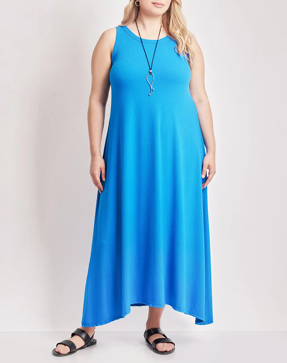 PARABITA Αμάνικο ριπ φόρεμα 012410605918-012 Turquoise