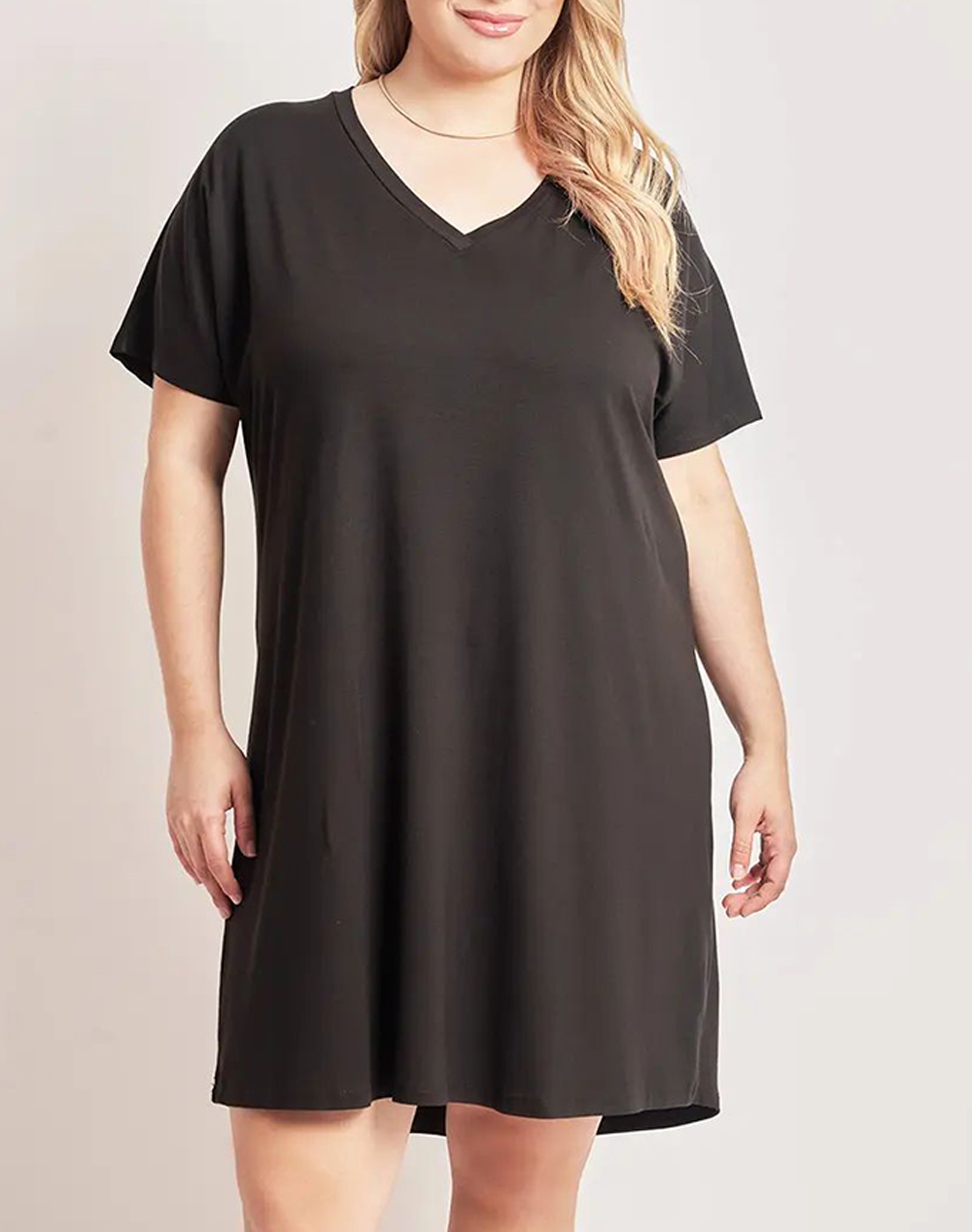 PARABITA Φόρεμα βισκόζη λύκρα άνετη γραμμή 012410605919-002 Black