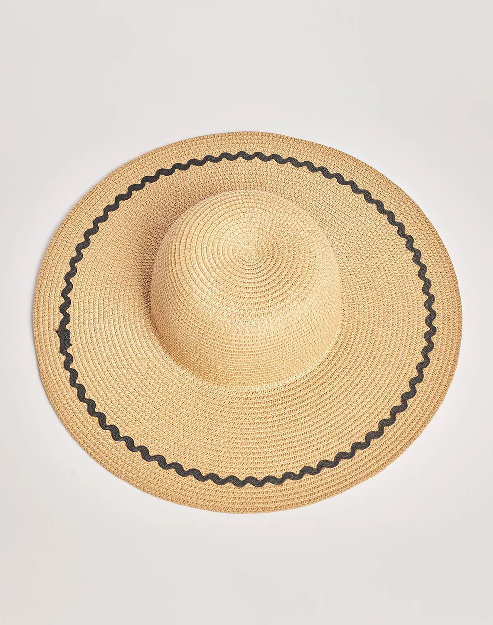 PARABITA Καπέλο ψάθινο με κορδέλα ζιγκ-ζαγκ 17004737-007 Biege