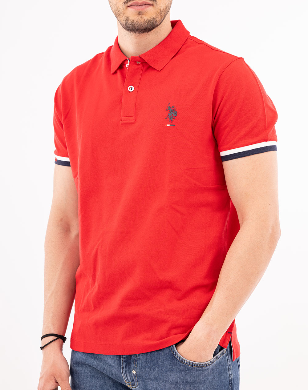 US POLO ASSN POLO 43472 MH3D POLO ΜΠΛΟΥΖΑ ΑΝΔΡΙΚΟ 6753943472-155 Red