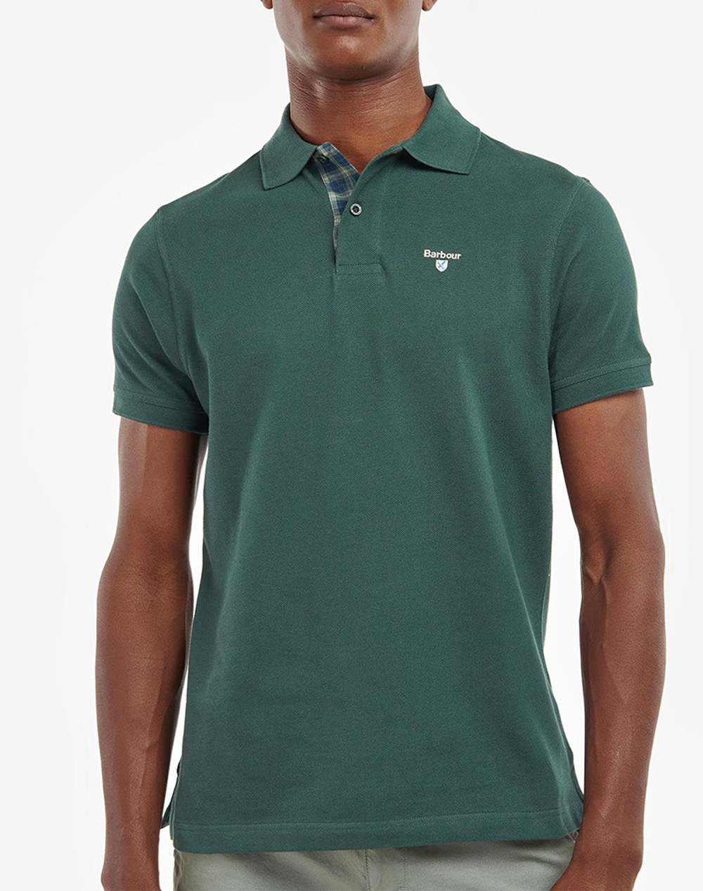 BARBOUR BARBOUR TARTAN PIQUE POLO ΜΠΛΟΥΖΑ POLO MML0012-BRGN89 Green