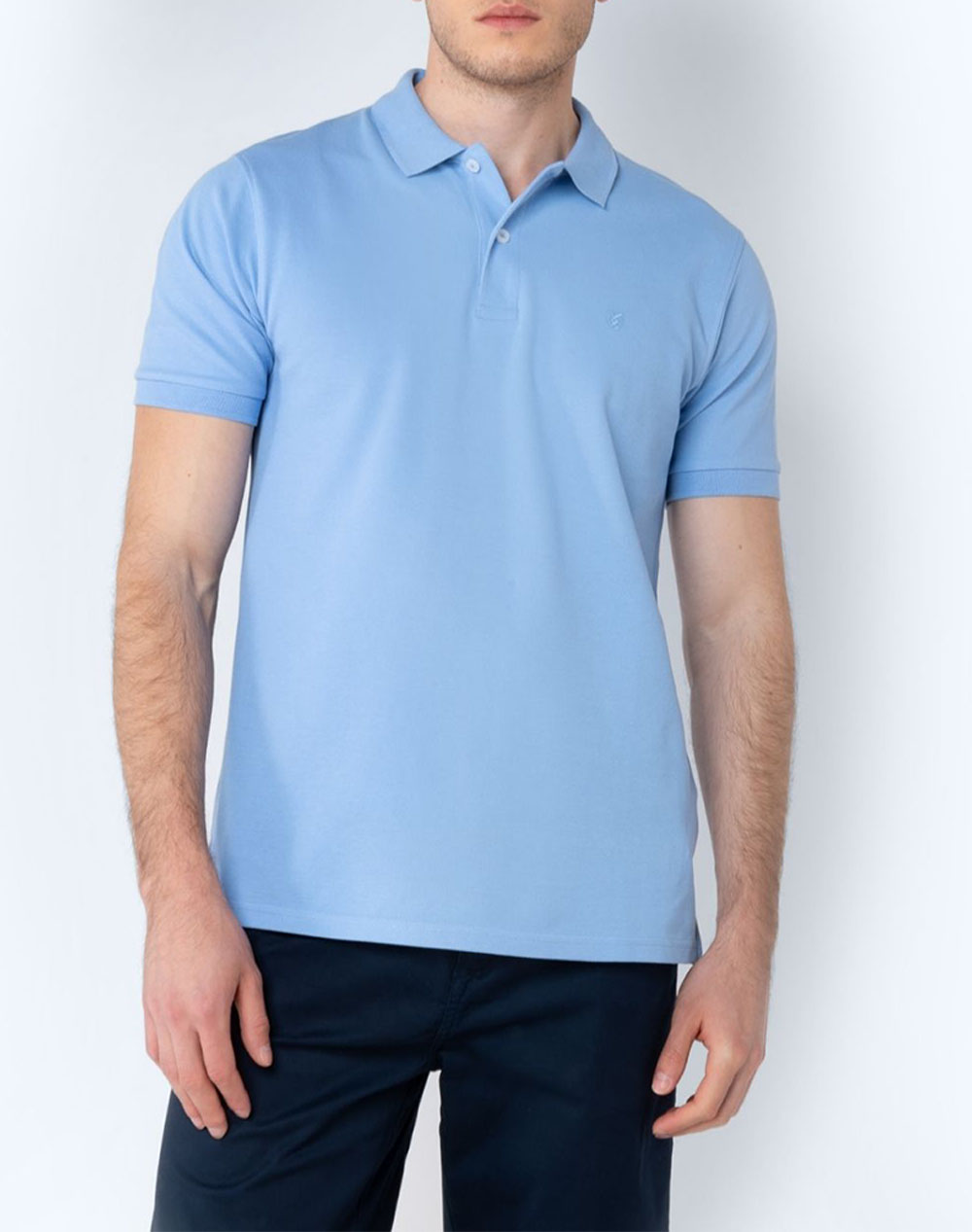 THE BOSTONIANS ΜΠΛΟΥΖΑ POLO PIQUE REGULAR FIT 3PS0001-SKY SteelBlue 3820ABOST3410092_631