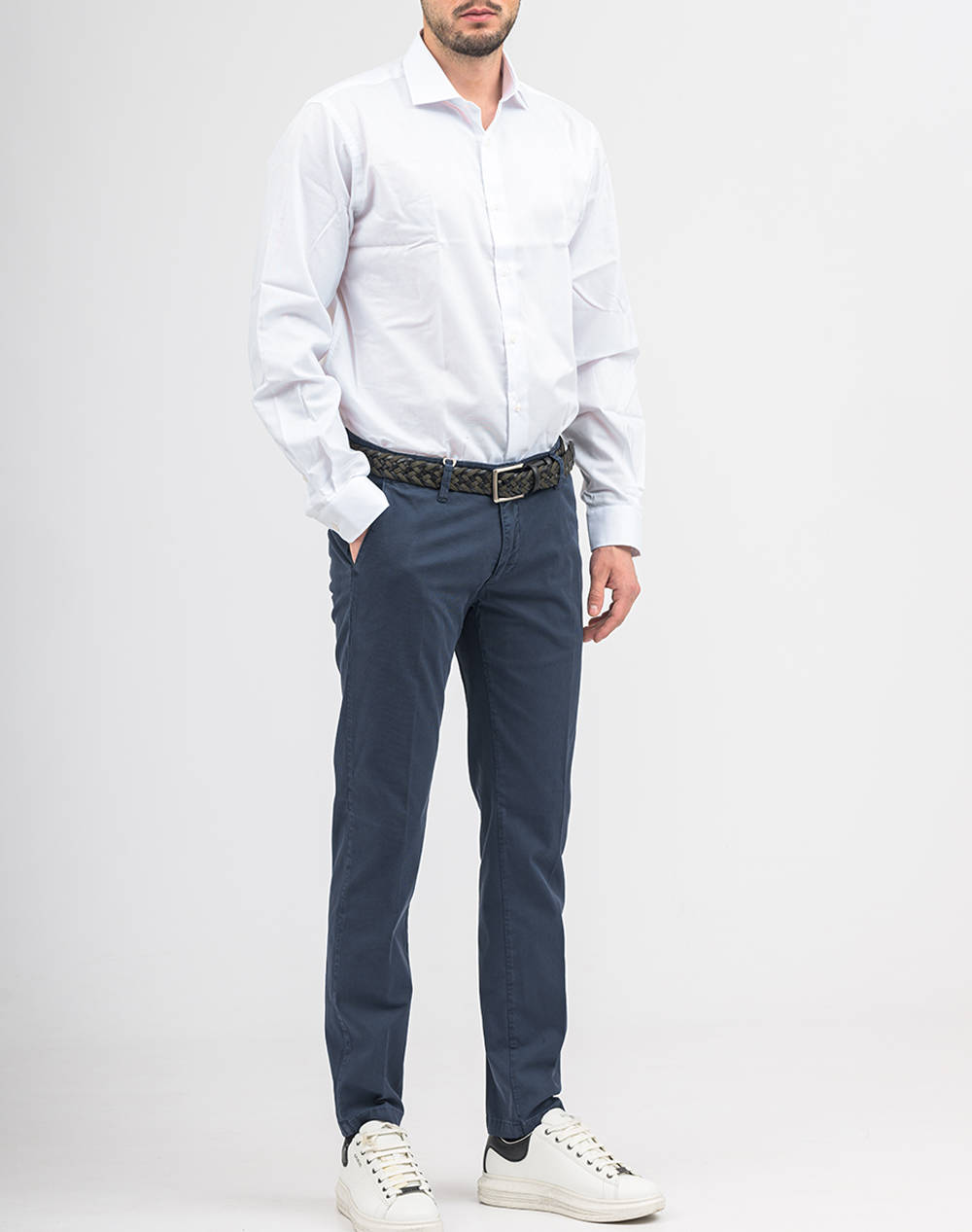 Four Ten Chino T910124080-00091 Blue ανδρικά ρούχα παντελόνια Chinos Politikos Shop Πολιτικός