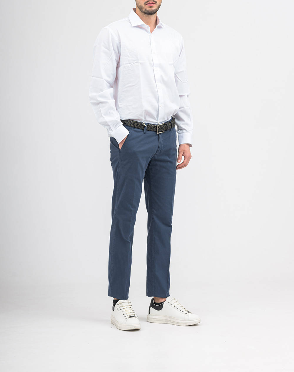 Four Ten Chino T910124021-00091 Blue ανδρικά ρούχα παντελόνια Chinos Politikos Shop Πολιτικός