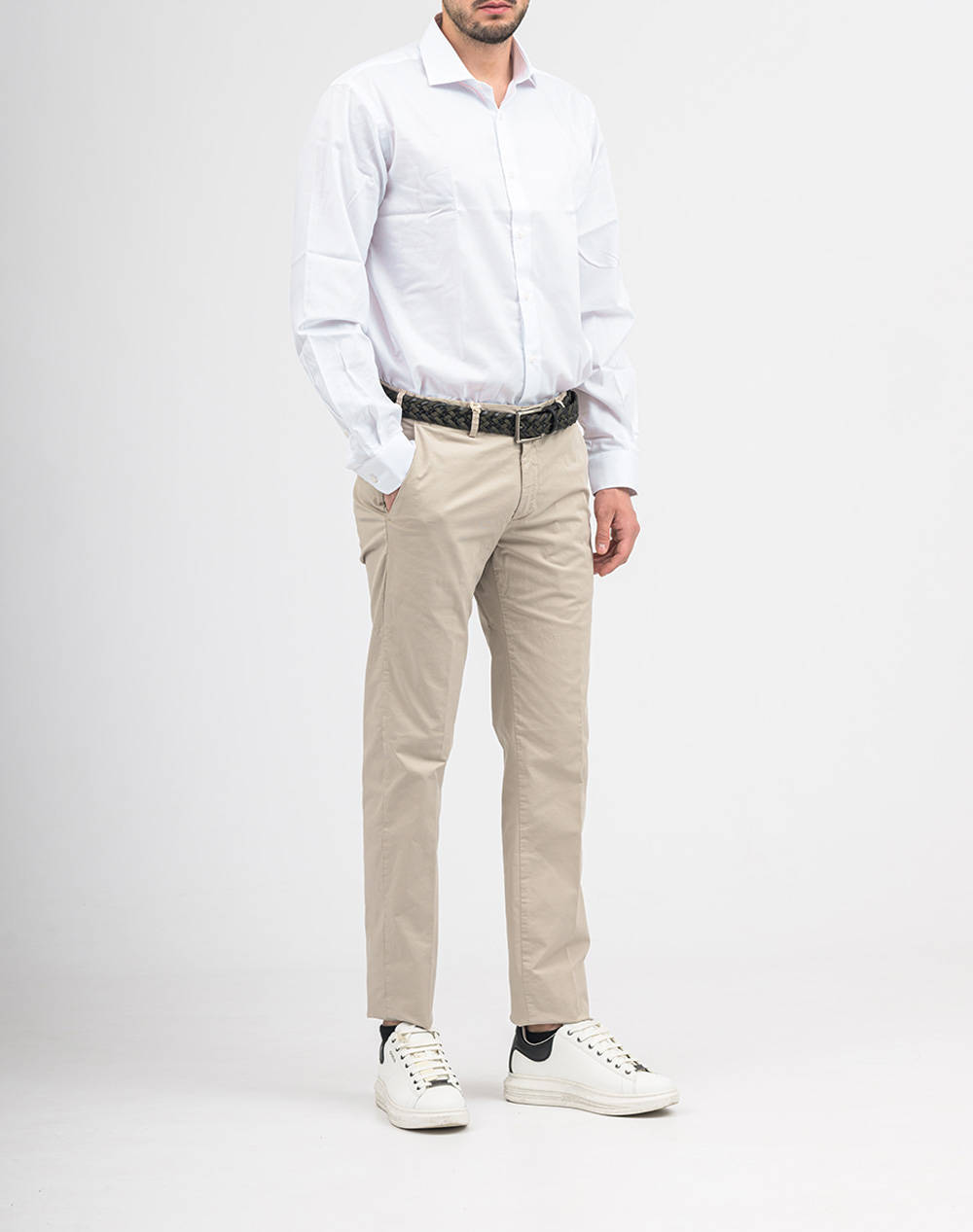 Four Ten Chino T926124049-00023 Biege ανδρικά ρούχα παντελόνια Chinos Politikos Shop Πολιτικός