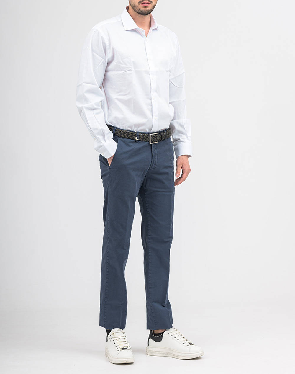 Four Ten Chino T926124049-00091 Blue ανδρικά ρούχα παντελόνια Chinos Politikos Shop Πολιτικός