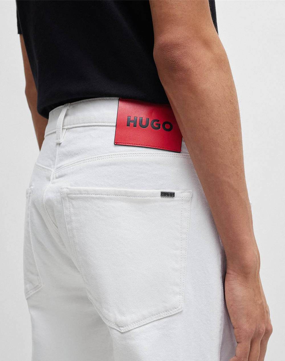 Hugo 734 10256677 01 50509096-100 White ανδρικά ρούχα παντελόνια Jeans Politikos Shop Πολιτικός