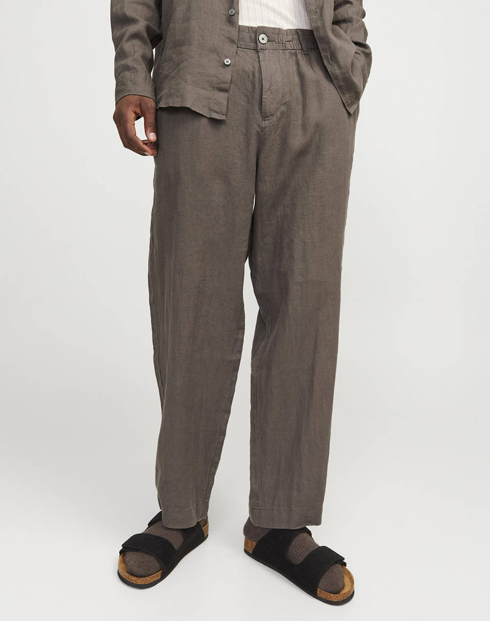 JACK&JONES JACK&JONES JPSTKARL JJLAWRENCE LINEN CHINO SN 12253120-Falcon DarkGray