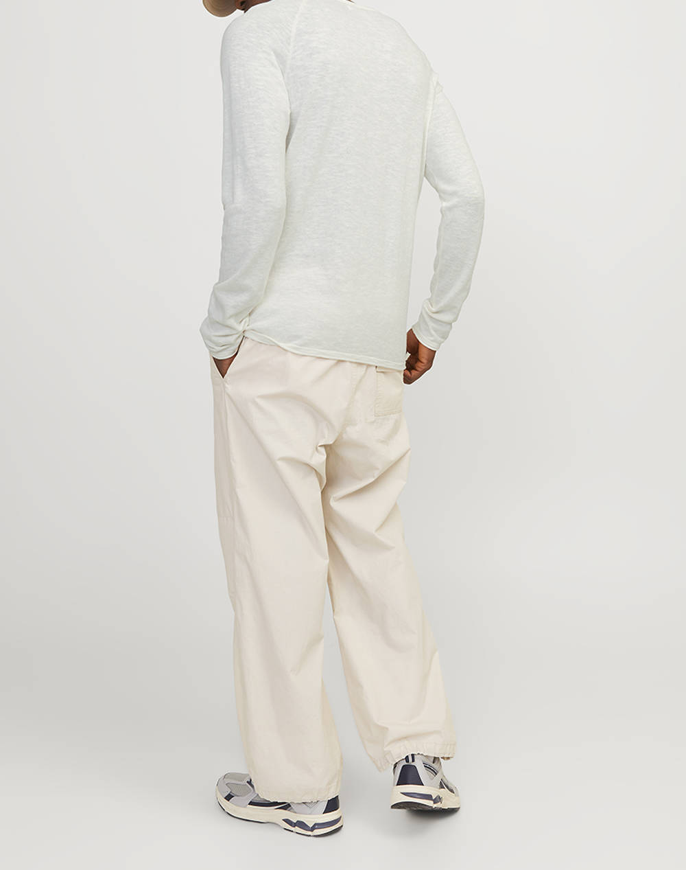 JACK&JONES JJELINEN KNIT CREW NECK SN 12248788-Cloud Dancer OffWhite φωτογραφία