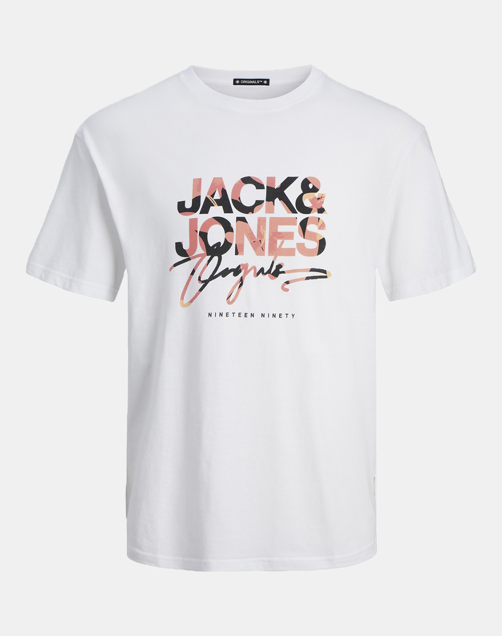 JACK&JONES JORARUBA AOPBRANDING TEE SS CREW NECK LN 12255517-BRIGHT WHITE White