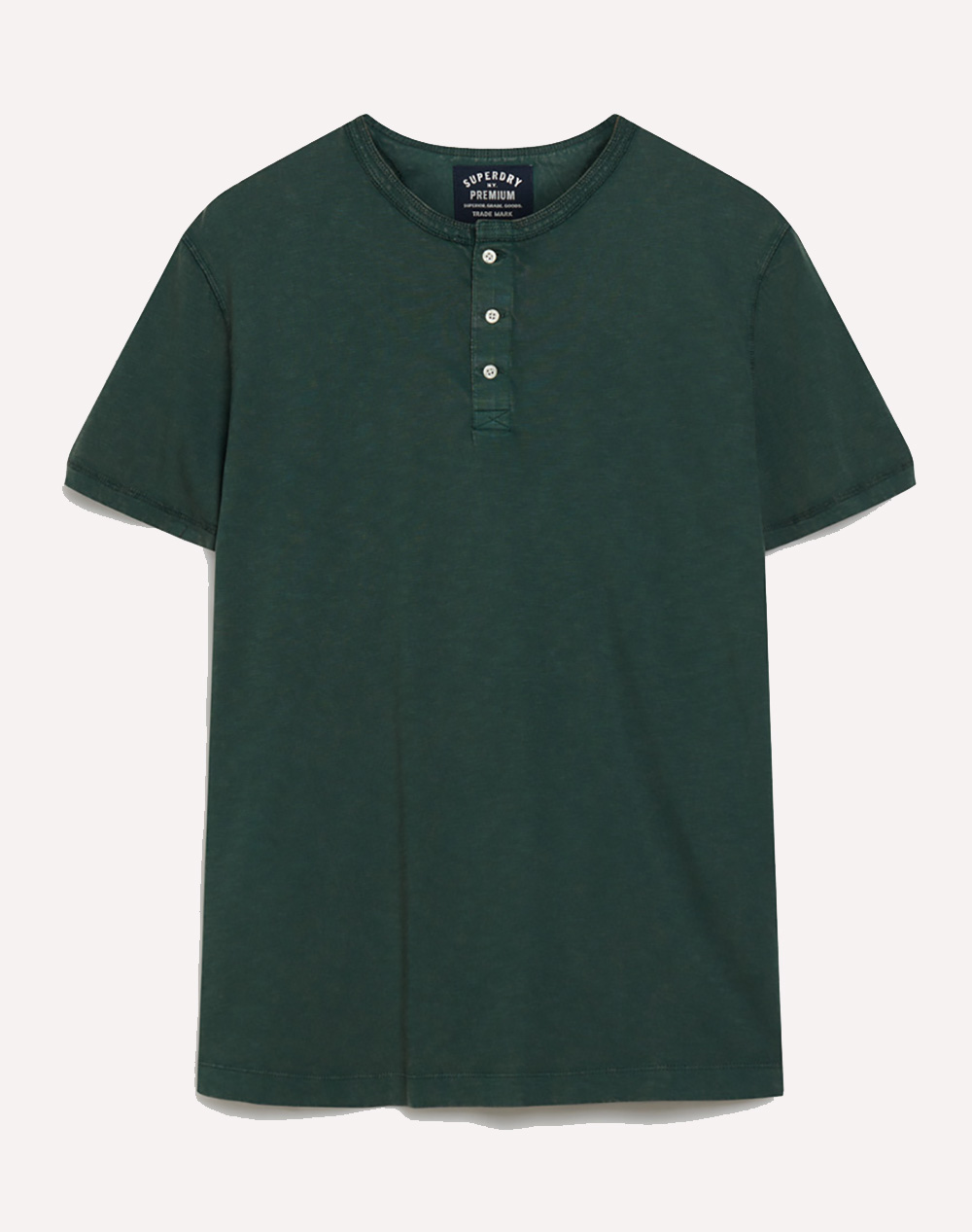 SUPERDRY D2 STUD SS JERSEY GRANDAD TOP ΜΠΛΟΥΖΑ ΑΝΔΡΙΚΟ M1011890A-FPX Green 3820ASUPE3400326_XR30480