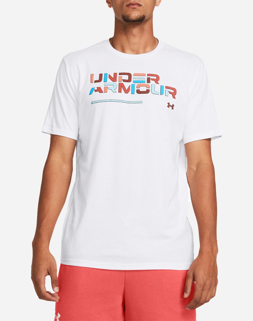 UNDER ARMOUR UA Colorblock Wordmark SS 1382829-100 White 3820AUNDE3400027_XR26133