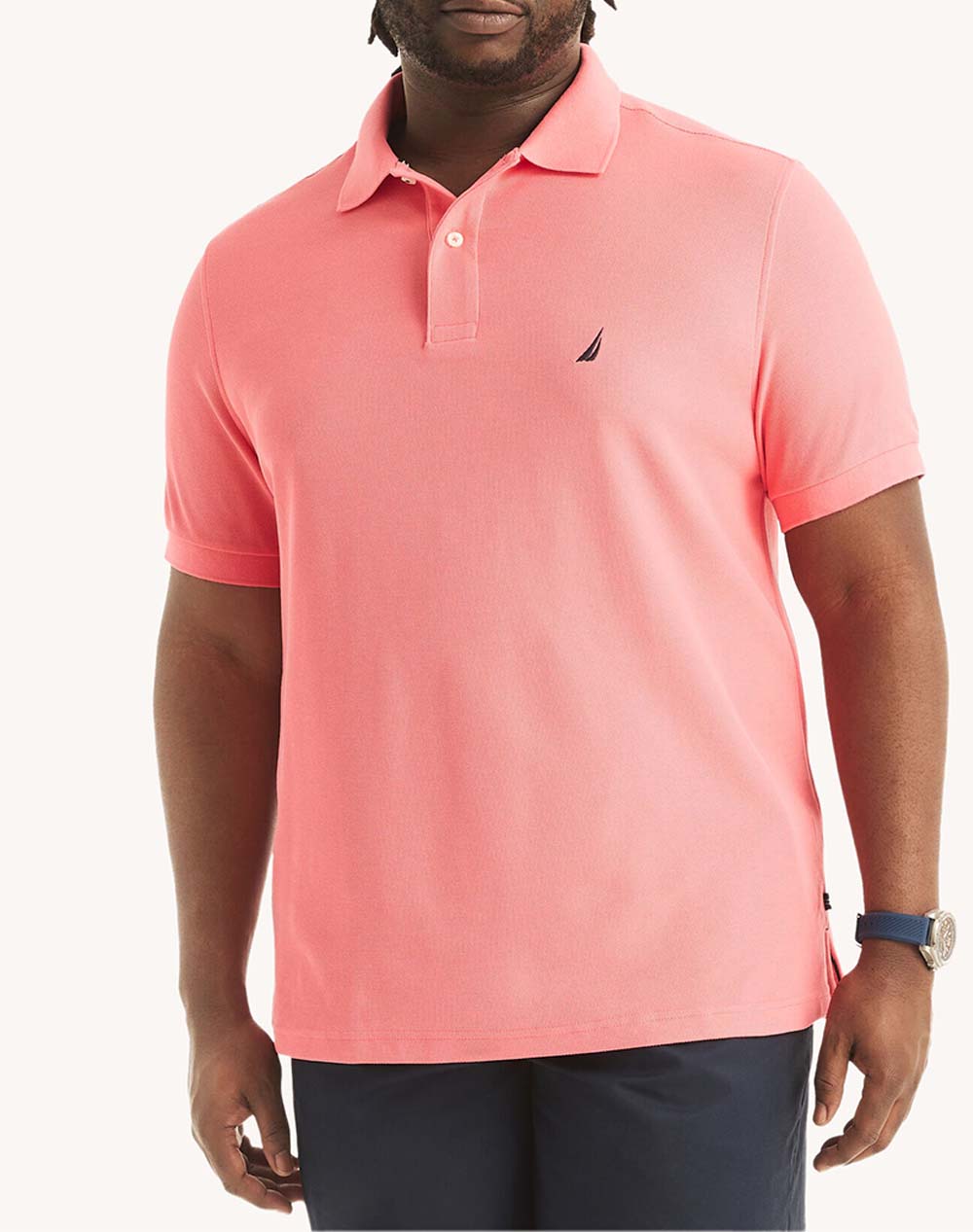NAUTICA ΜΠΛΟΥΖΑ ΠΟΛΟ ΚΜ MENS S/S KNITTED POLO 3NCZ15101-6TH Coral 3820BNAUT3410091_XR05698