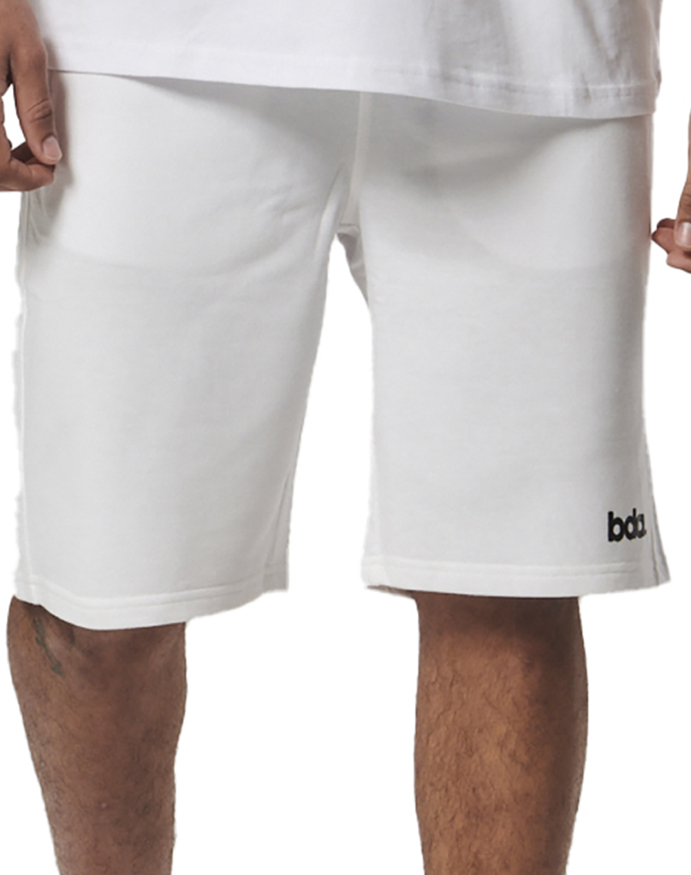 BODY ACTION MEN”S ESENTIAL SPORT SHORTS W/ZIPPERS 033416-01-WHITE White