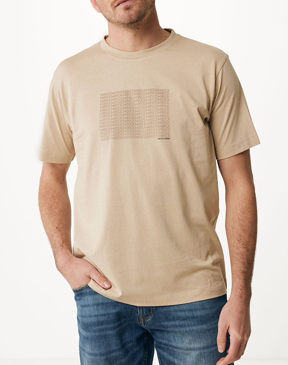 MEXX T-shirt with chest print SS MF007807941M-151304 Biege