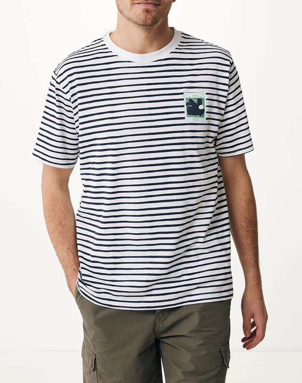 MEXX Striped t-shirt with chest print SS MF007809541M-194020 NavyBlue