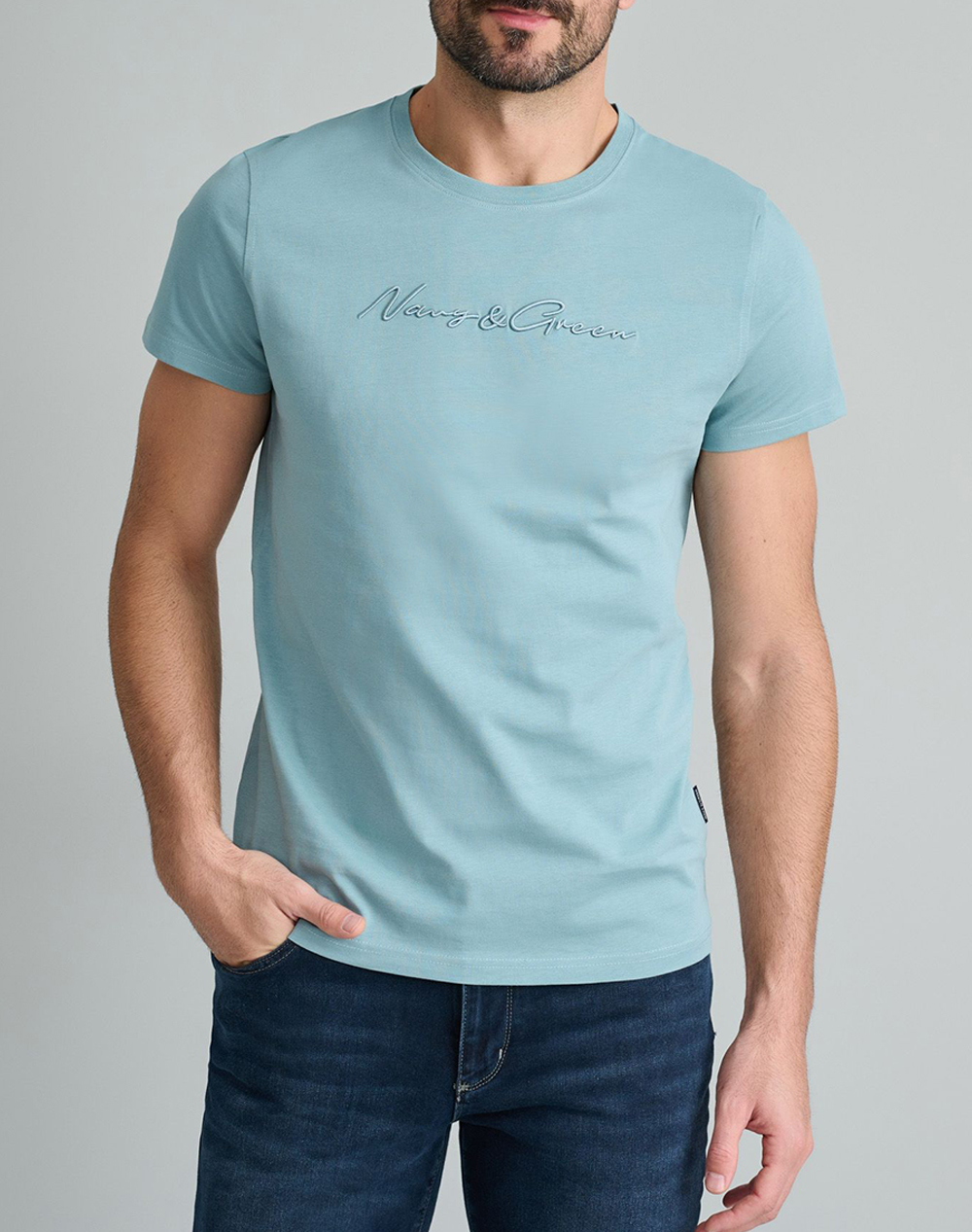 NAVY&GREEN T-SHIRTS-Τ-SHIRTS 24TU.322/11P-DUSTY TURQUOISE Turquoise