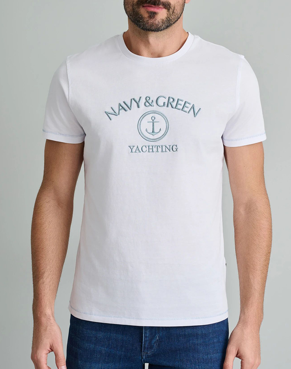 NAVY&GREEN T-SHIRTS-Τ-SHIRTS 24TU.322/5P-WHITE White