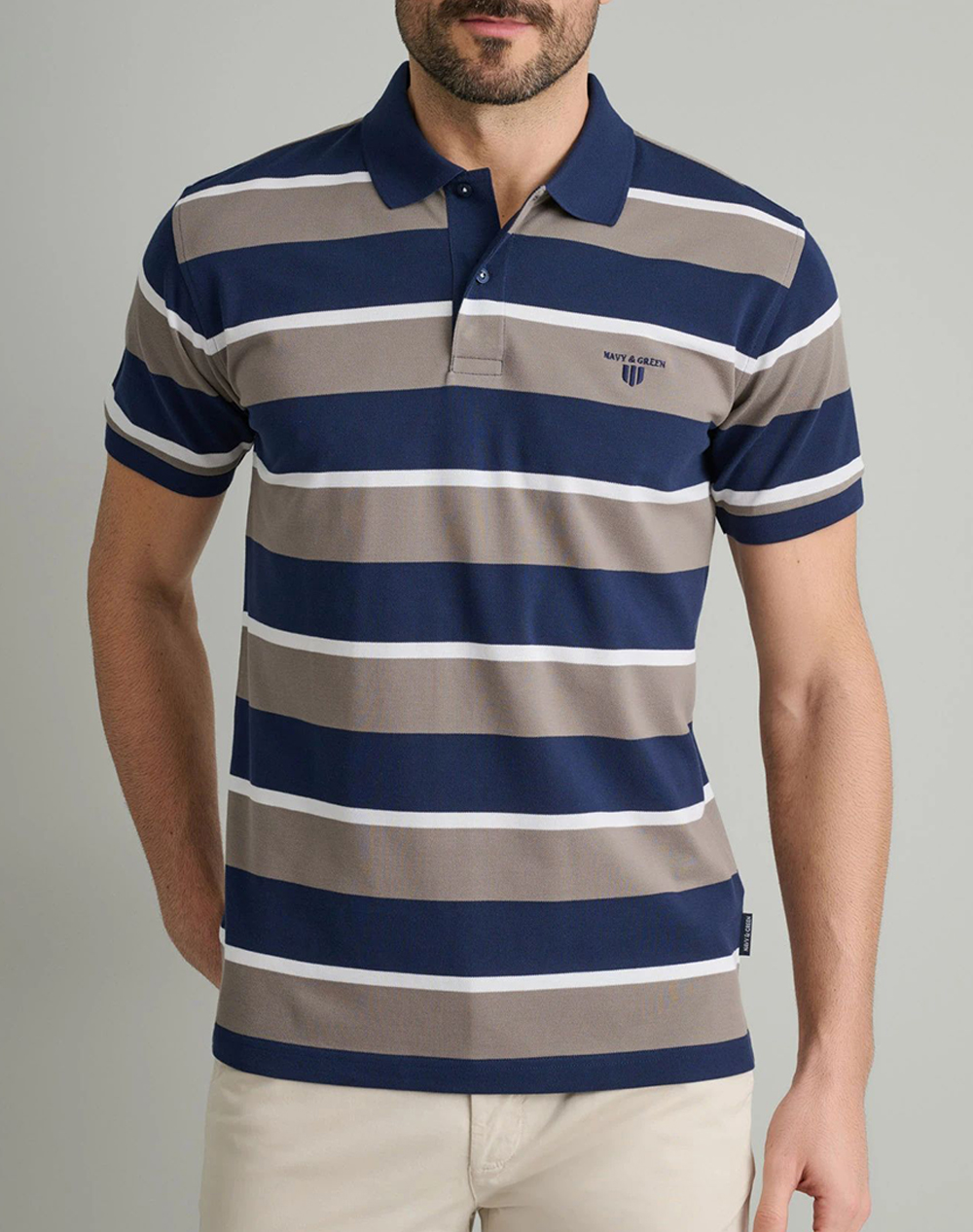 NAVY&GREEN POLO ΜΠΛΟΥΖΑΚΙ-CUSTOM FIT 24GE.1026-MD BLUE/METALLO Mixed 3820PNAVY3410096_XR16533