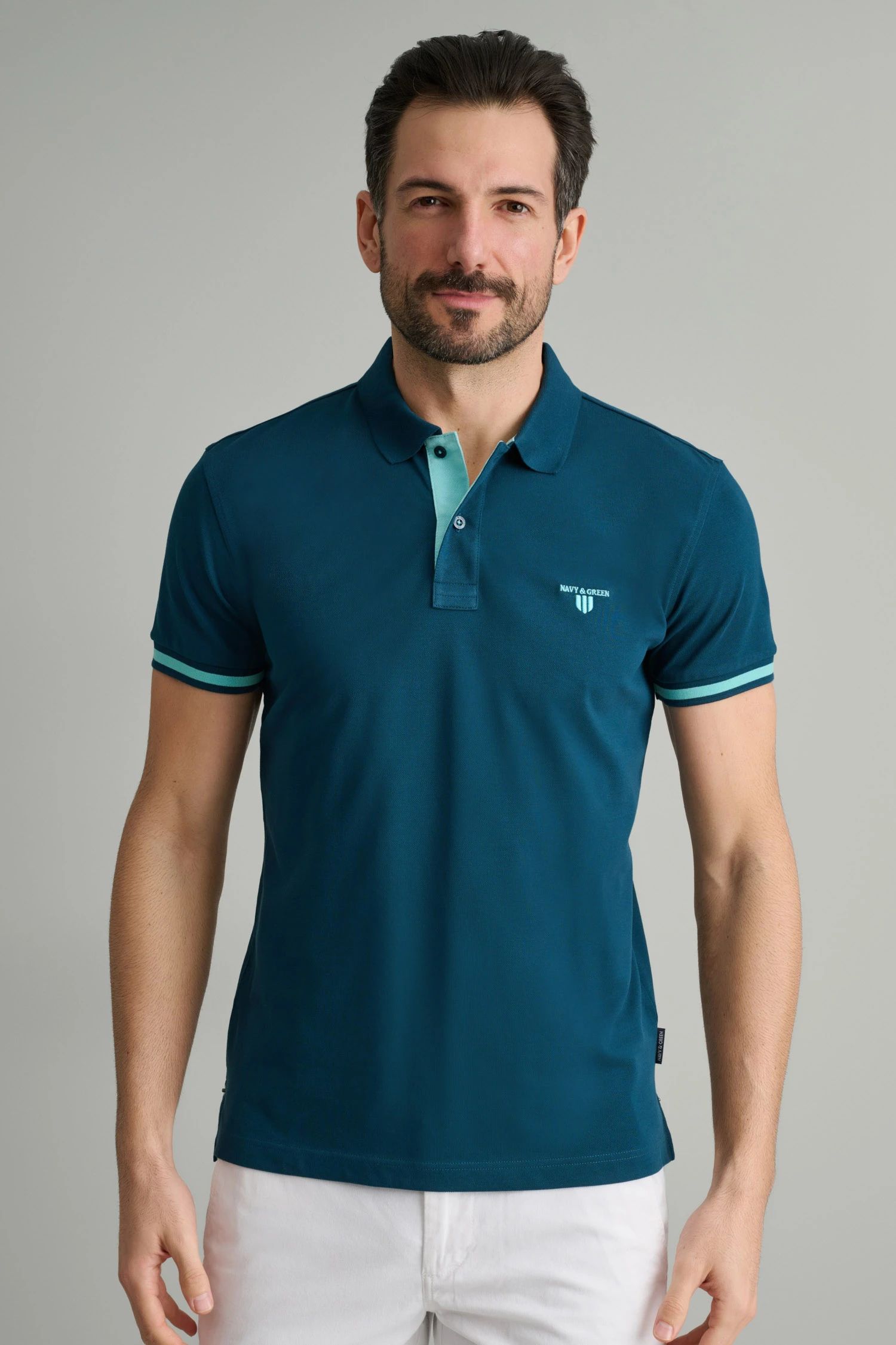 NAVY&GREEN POLO ΜΠΛΟΥΖΑΚΙ-YOUNG LINE 24GE.879/YL.2-MOROCCAN BLUE Petrol 3820PNAVY3410098_XR21036
