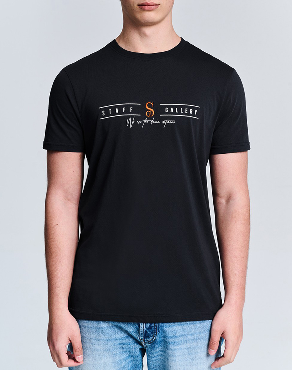 STAFF Man T-Shirt Short Sleeve 100% Co 64-055.051-Ν0090 Black 3820PSTAF3400217_2596