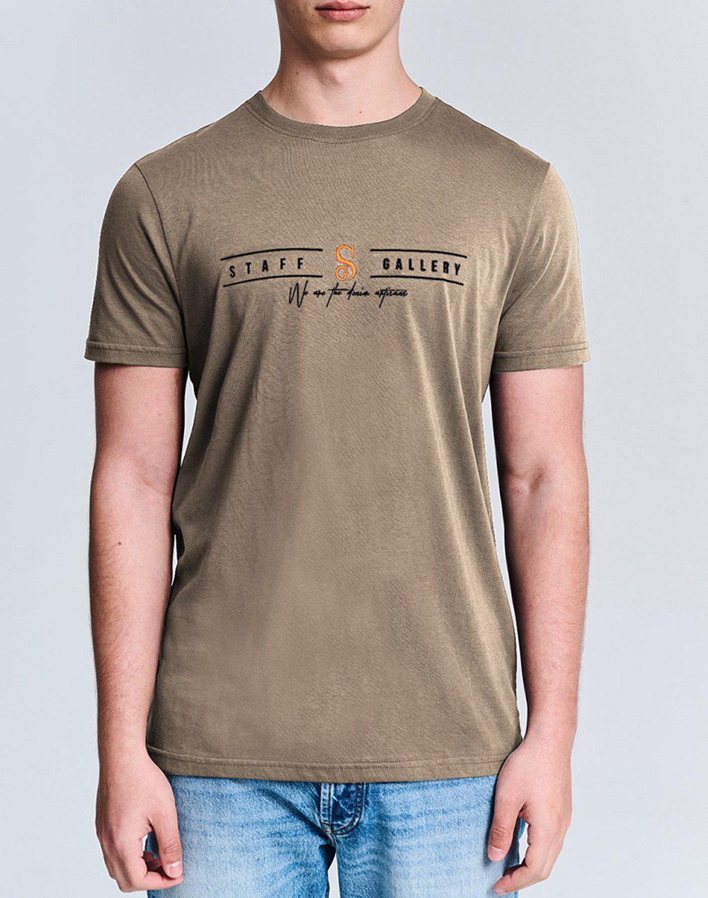 STAFF Man T-Shirt Short Sleeve 100% Co 64-055.051-Ν0151 Khaki 3820PSTAF3400217_XR30294