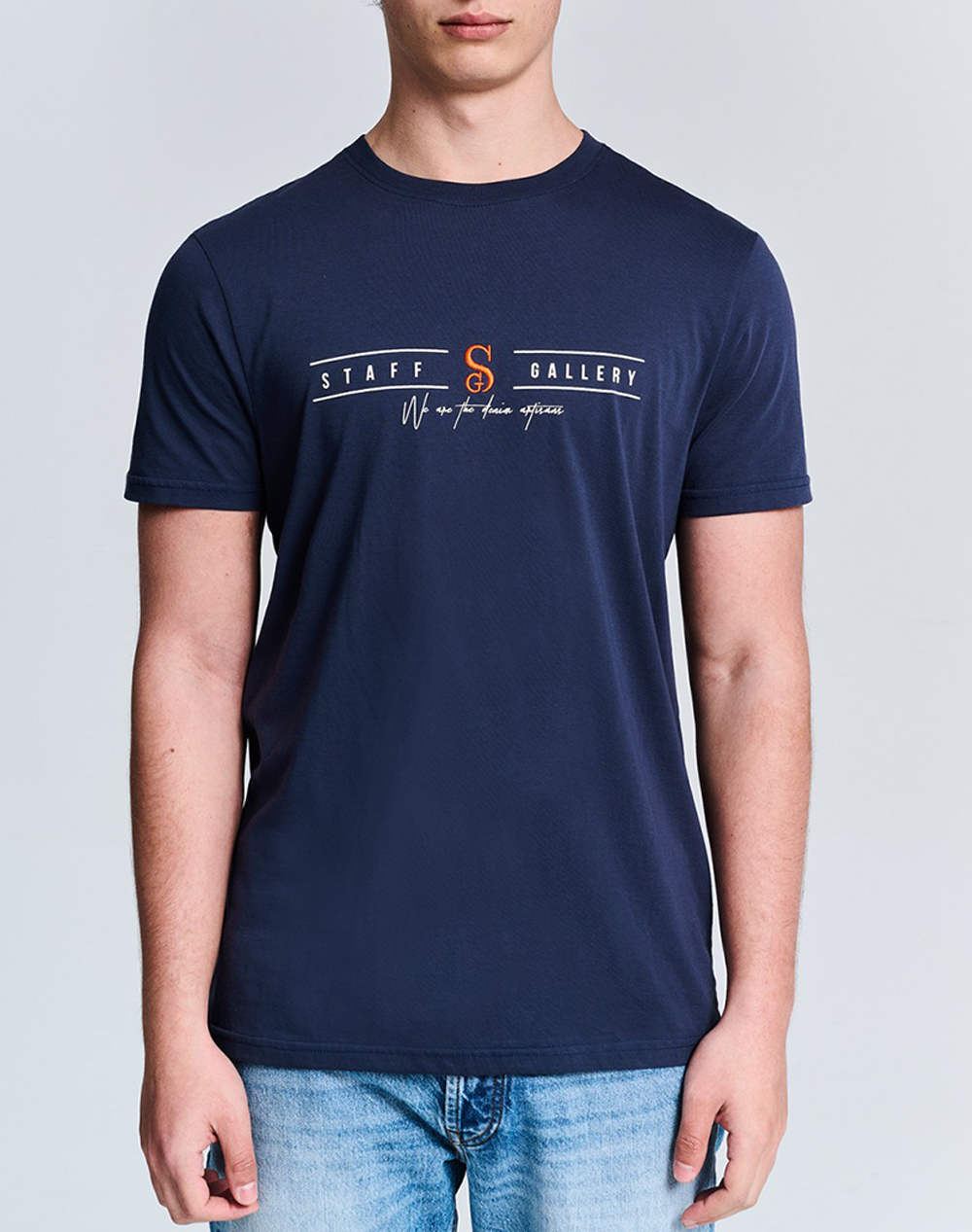STAFF Man T-Shirt Short Sleeve 100% Co 64-055.051-Ν0045 NavyBlue