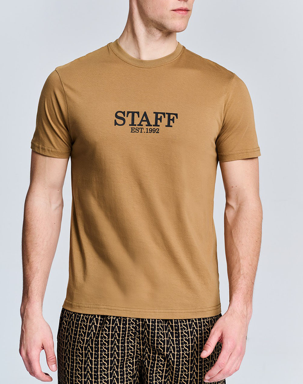 STAFF Man T-Shirt 100% Cot 64-051.051-Ν0151 SandyBrown 3820PSTAF3400219_XR30294
