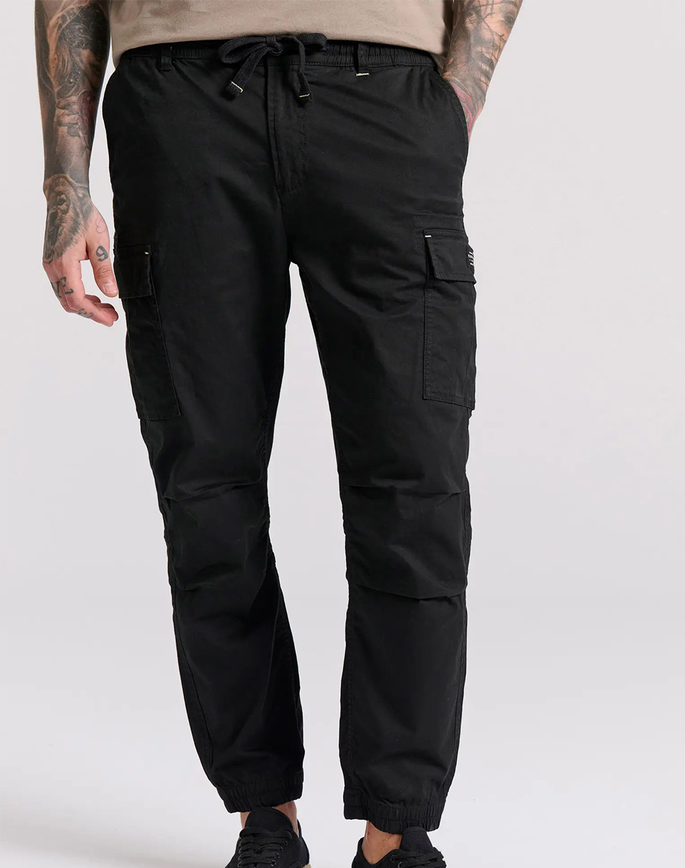 FUNKY BUDDHA Comfort garment dyed cargo παντελόνι FBM009-034-02-BLACK Black