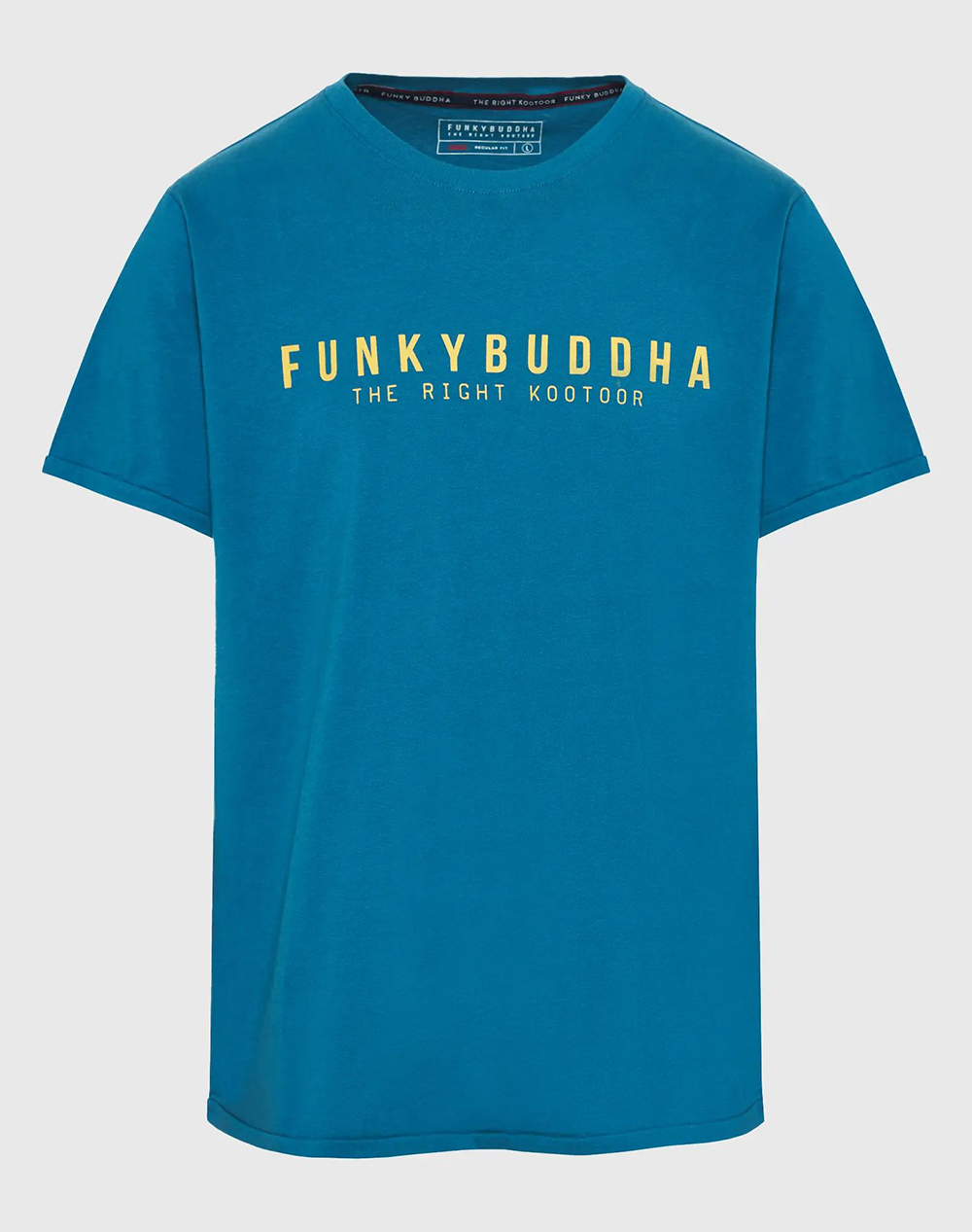 FUNKY BUDDHA T-shirt με Funky Buddha τύπωμα – The essentials FBM009-010-04-DEEP TEAL Petrol