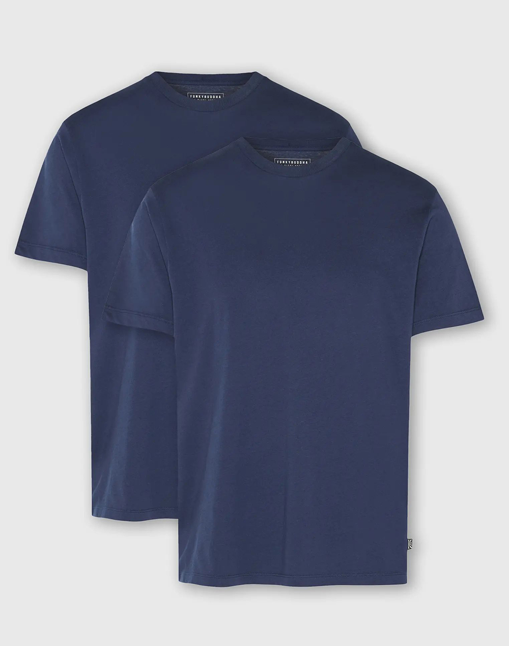 FUNKY BUDDHA Ανδρικά μονόχρωμα t-shirts (σετ 2 τεμ.) FBM009-350-04-NAVY NavyBlue