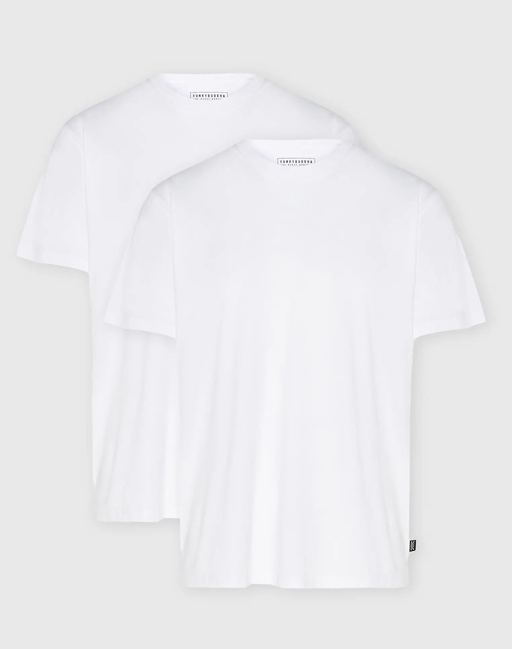 FUNKY BUDDHA Ανδρικά μονόχρωμα t-shirts (σετ 2 τεμ.) FBM009-350-04-WHITE White