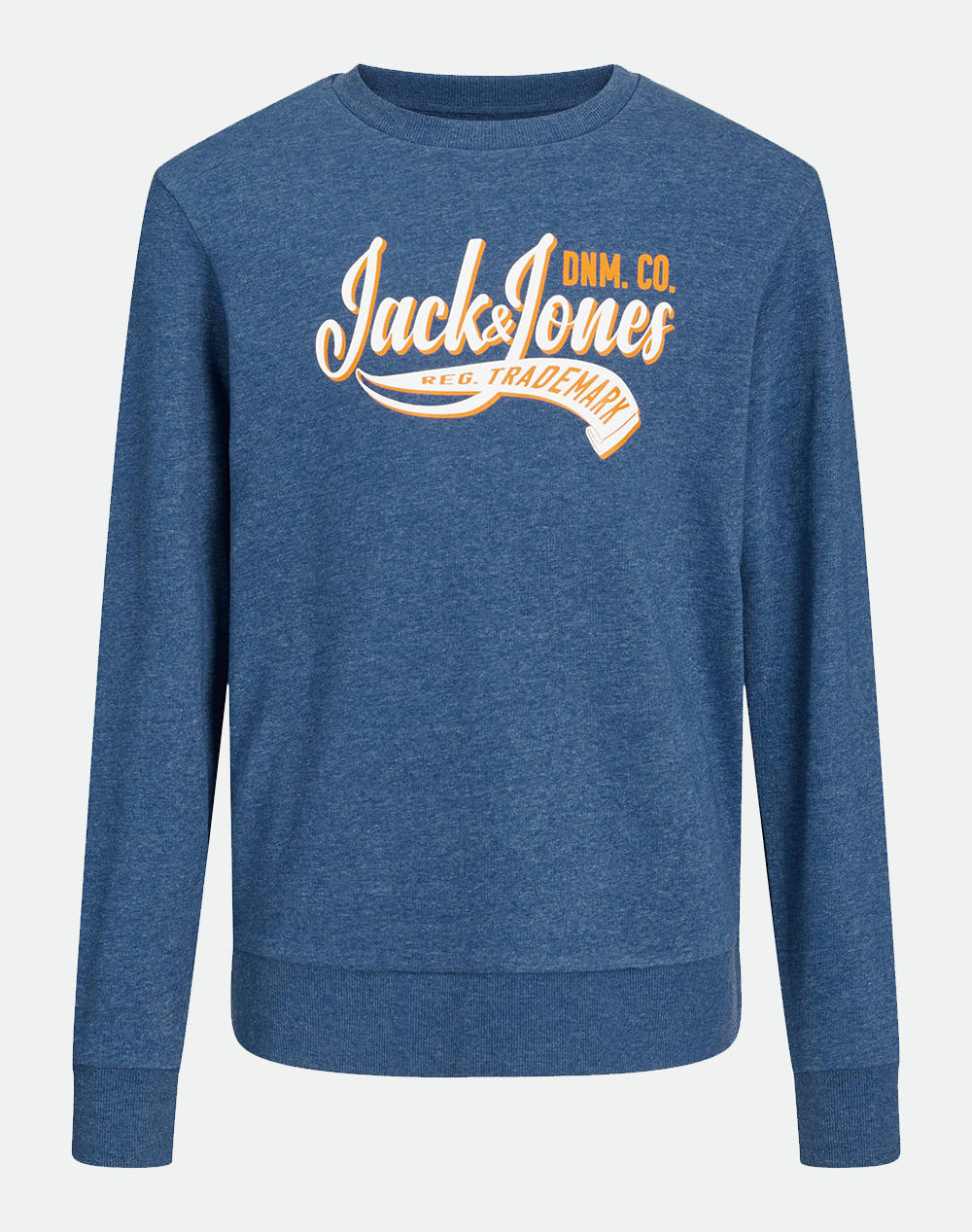JACK&JONES JACK&JONES JJELOGO SWEAT CREW NECK 2 COL SS24 JNR 12249309-Ensign BlueMELANGE Indigo