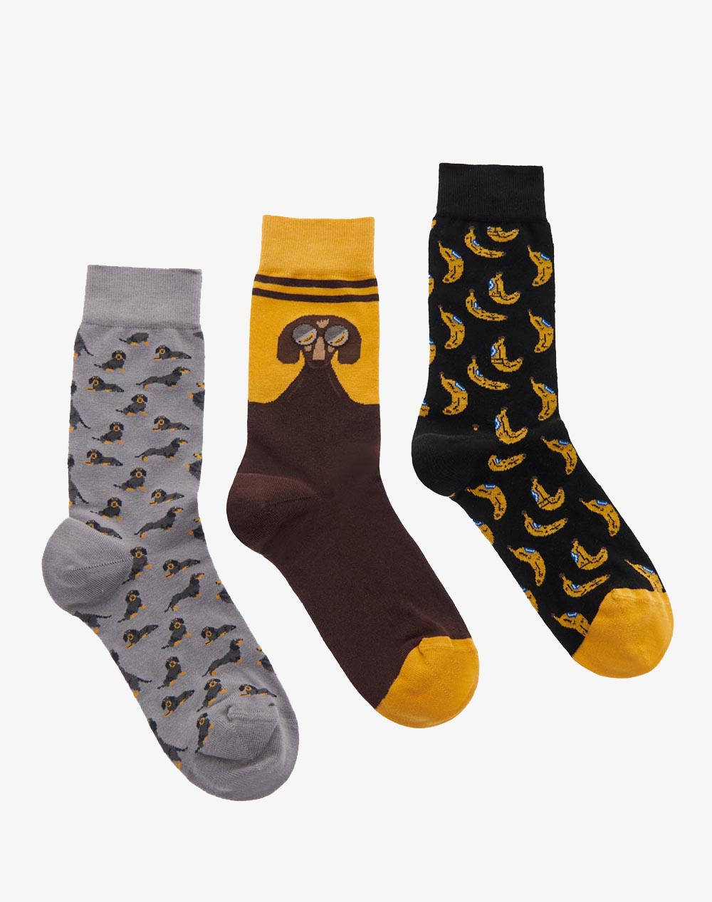 WALK UNISEX GO BANANAS COTTON SOCKS 3-PACK BS-6-MULTI Multi