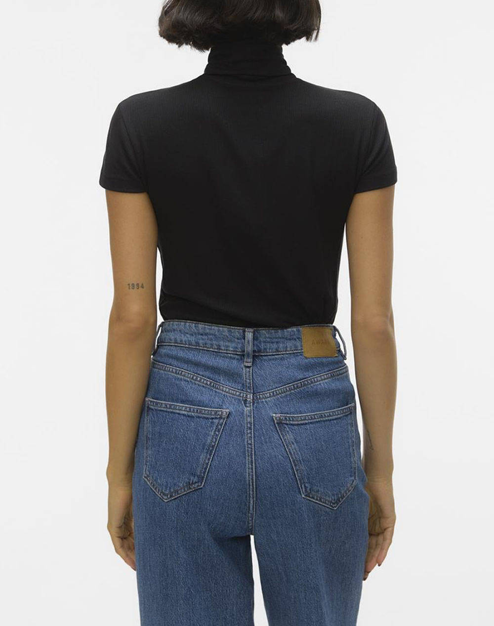 AWARE BY VERO MODA VMIRWINA CAP SLEEVE ROLL NECK TOP VMA 10300896-BLACK Black φωτογραφία