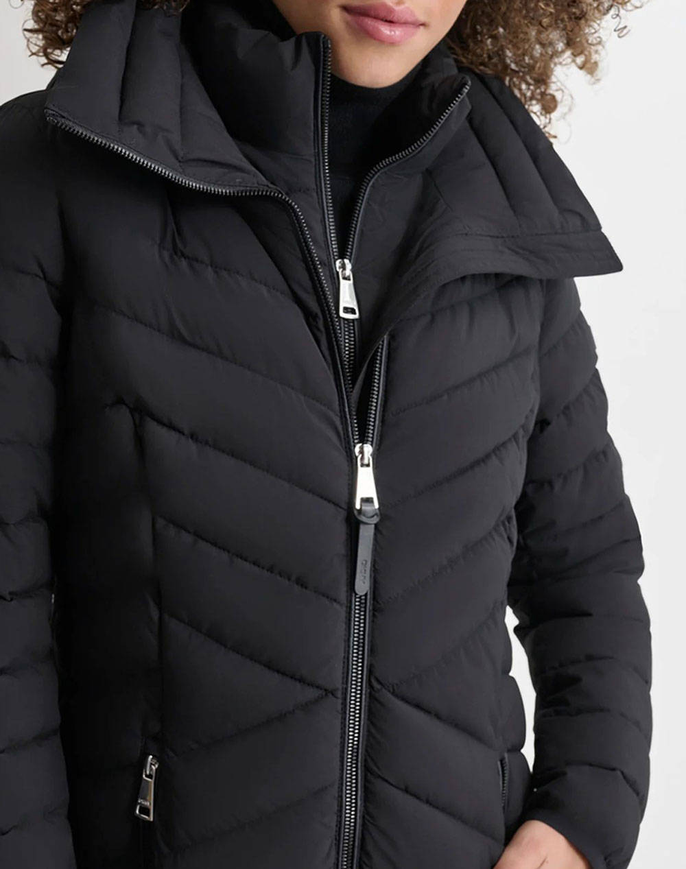 Ｗライダースジャケット　ブラック 美品】DKNY 羊革製 ライダースジャケットsize6 オンワード樫山