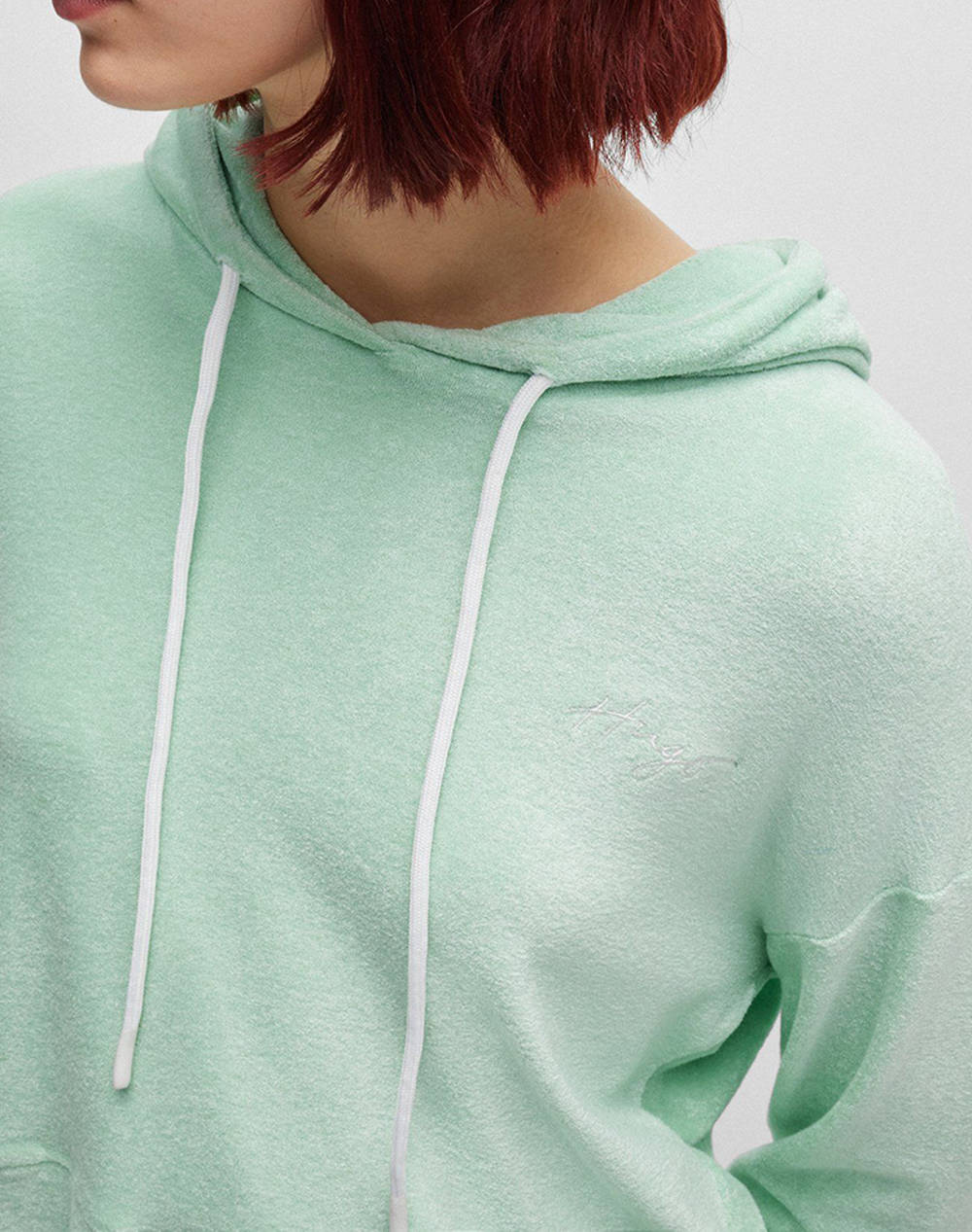 Hugo Nala Hoodie 10259746 01 50518168-331 Lightgreen Γυναικεία ρούχα μπλούζες φούτερ Politikos Shop Πολιτικός