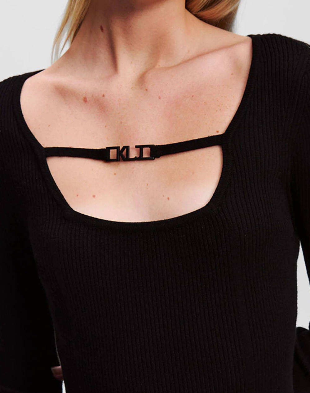 KARL LAGERFELD JEANS KARL LAGERFELD JEANS KLJ LSLV KNITTED LOGO DRESS 246J1304-J101 Black - 3