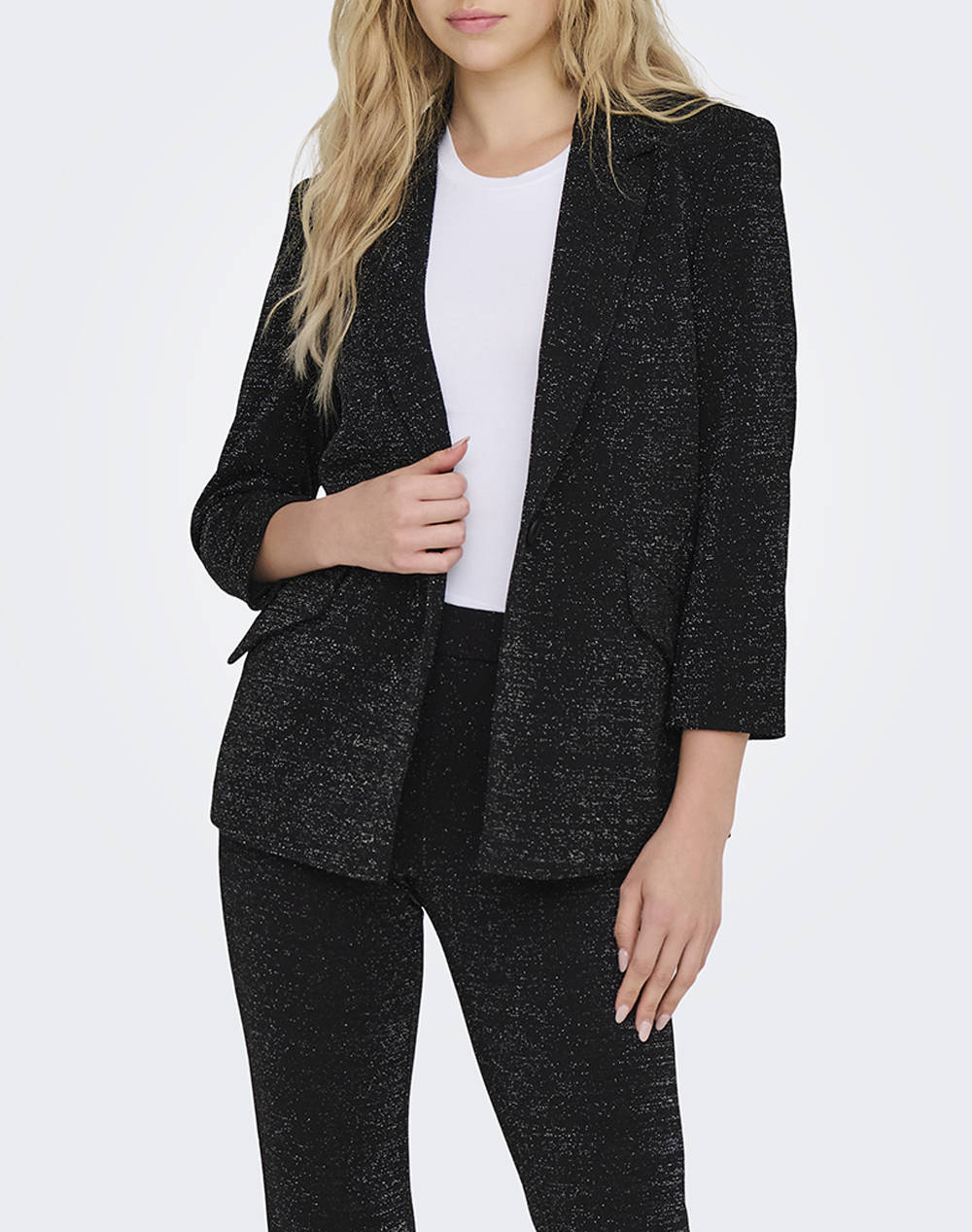 ONLY ONLY ONLALYA L/S FITTED GLIT BLAZER TLR 15331611-Black Black